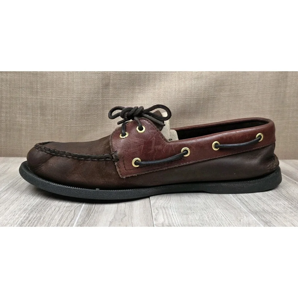 Sperry Top-Sider Authentic Original 2 Eye Brown Lace Up Boat Shoes Mens 11.5M